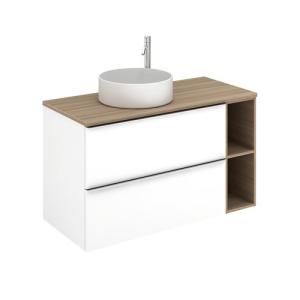 Mueble de baño con lavabo komplett blanco 100x45 cm
