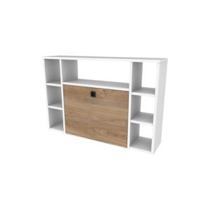 Mesa escritorio omega blanco y roble oscuro 90x20x60 cm