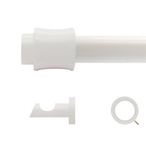 Kit barra madera ø 28mm cata blanco 200cm c/anillas pared