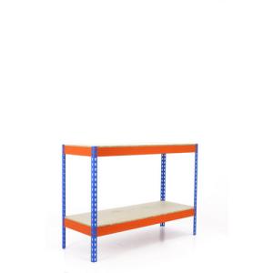 Estanteria simonforte 2 azul/naranja/ madera 90x150x45cm