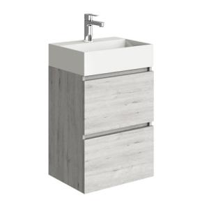 Mueble de baño con lavabo espacio m roble gris 45x35 cm