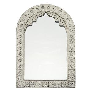 Espejo enmarcado oriental ovalado 56 x 37 cm