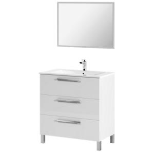 Mueble de baño con lavabo y espejo athena blanco 80x45 cm