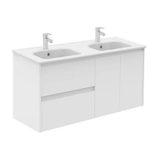 Mueble de baño con lavabo y espejo alfa blanco 120x45 cm