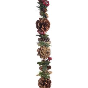 Guirnalda decorativa navidad piñas 150 cm
