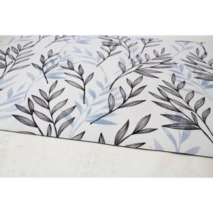 Alfombra pie de cama pvc hakuna hojas azul/blanco rectangul…