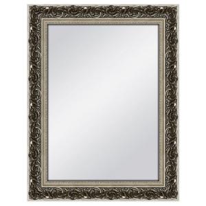Espejo enmarcado rectangular leia vieja plata 68 x 88 cm