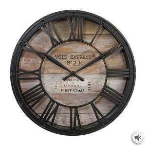 Reloj de pared redondo vintage clock marrón atmosphera de 3…