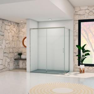 Mampara fijo lateral vitria transparente perfil cromado 70x…