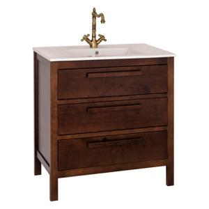 Mueble de baño con lavabo amazonia nogal 80x45 cm