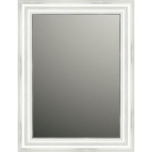 Espejo enmarcado rectangular puntas blanco 84 x 64 cm