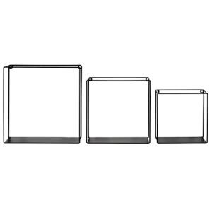 Set 3 estantes metal negro de 30x30x10 cm (anchoxaltoxfondo)