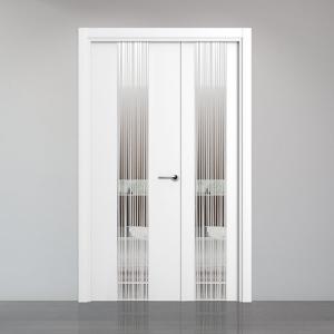 Puerta abatible quevedo blanca premium con cristal blanco i…