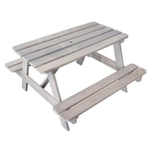 Mesa de jardín para niños de madera maciza picnic gris de 9…