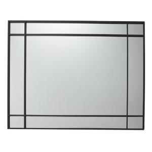 Espejo enmarcado art deco rectangular negro 70 x 97 cm