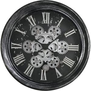 Reloj de pared redondo mecanismo negro de 34 cm