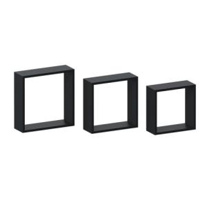 Pack de 3 cubos spaceo color negro de 30x30x10cm