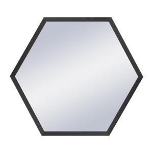 Espejo enmarcado hexagonal hexagon negro 53 x 61 cm