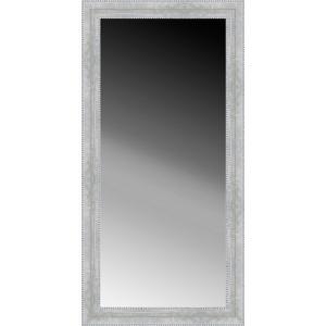 Espejo enmarcado rectangular bolitas nacarado plata 54 x 14…