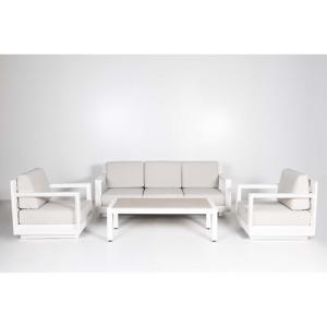 Conjunto de muebles de jardín luca de aluminio blanco para…