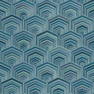 Papel pintado aspecto texturizado geométrico 120047 azul
