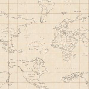 Papel pintado vinílico mapas mapamundi tonic beige