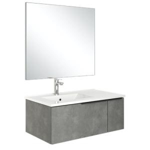 Mueble de baño con lavabo y espejo land gris 80x45 cm