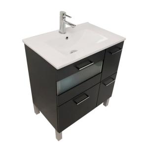 Mueble de baño con lavabo fox negro 70x45 cm