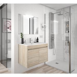 Mueble de baño con lavabo y espejo noja 80x45 cm