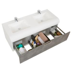 Mueble de baño con lavabo capsul gris 120x50 cm