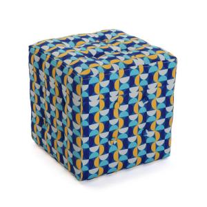Taburete decorativo algodón cuadrado cubo klee azul multico…