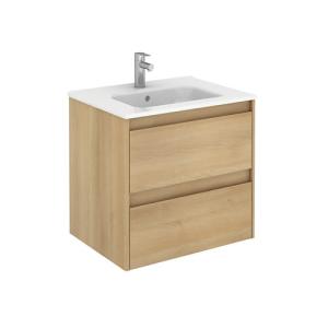 Mueble de baño con lavabo y espejo alfa roble 60x45 cm