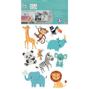 Sticker decorativo animales graciosos 48x68 cm