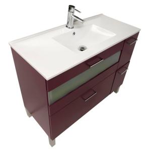 Mueble de baño con lavabo fox berenjena 100x45 cm
