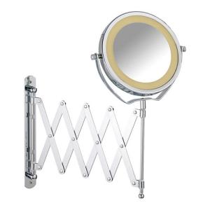 Espejo cosmético de aumento con luz brolo x 3 gris / plata