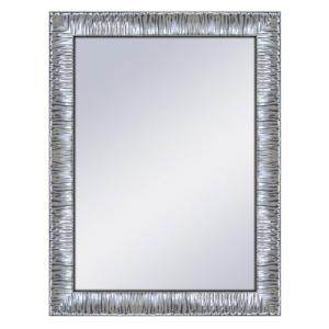 Espejo enmarcado rectangular justin lacado plata 64 x 84 cm