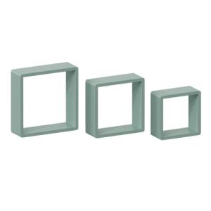 Pack de 3 estantes cubo spaceo verde de 28x28x28x10 cm