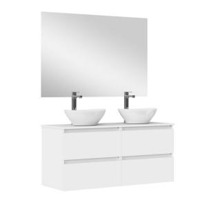 Mueble de baño con lavabo y espejo sand blanco 120x45 cm