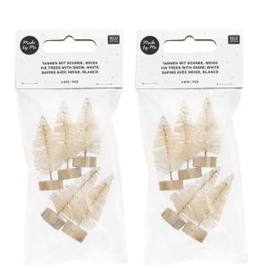 10 árboles de navidad de madera blanca 5 cm