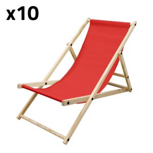 10x silla de playa rojo madera de pino tejido oxford carga…