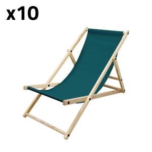 10x silla playa plegable madera tumbona verde oscuro