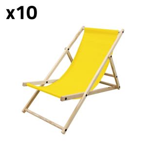 10xsilla de playa amarilla madera pino tejido oxford carga…
