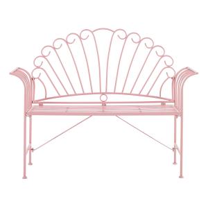 125 cm banco de jardín rosa metal