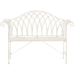 130 cm banco de jardín blanco metal