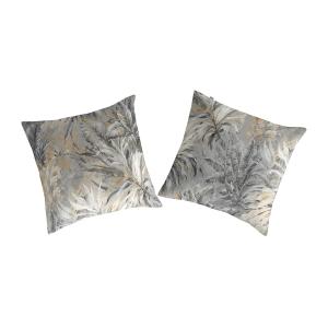 2 cuadrantes de algodón estampado gris 65x65 cm