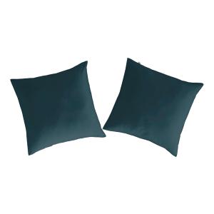 2 Fundas de almohada de algodón  65x65 cm azul