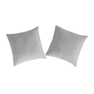 2 fundas de almohada de algodón 80x80 cm gris