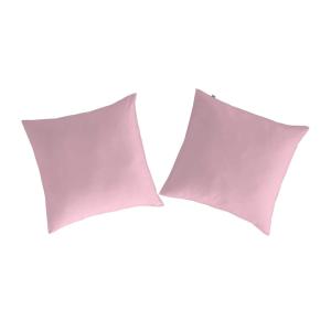 2 fundas de almohada de algodón 80x80 cm rosa