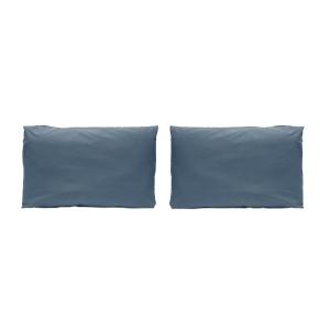 2 Fundas de almohada de algodón percal 50x75  cm azul