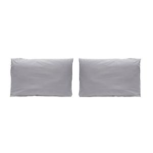 2 Fundas de almohada de algodón percal 50x75  cm gris